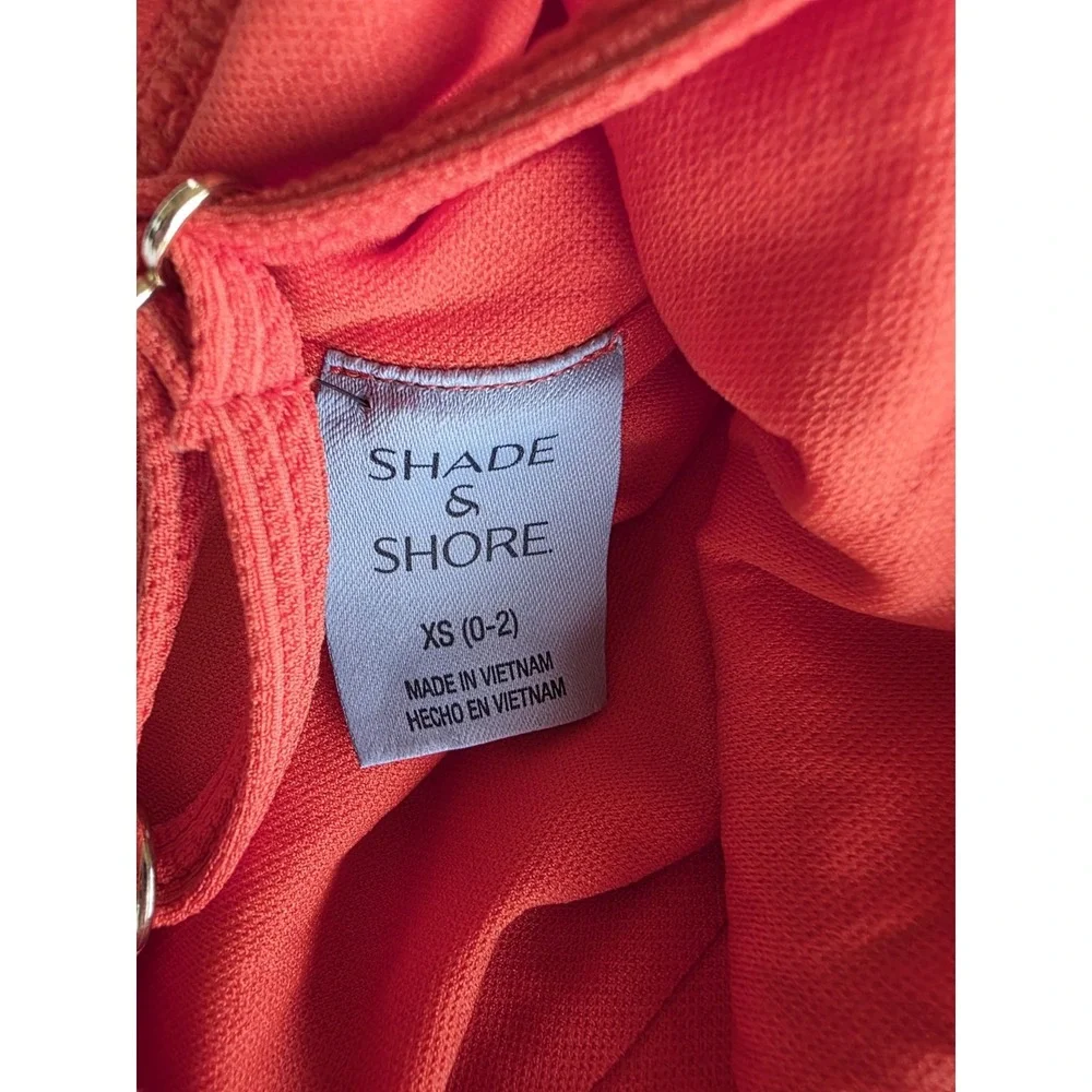 Shade & Shore 1-Piece Orange Swimsuit Size XS (0-2) Adjust Straps w/ Pads (348)